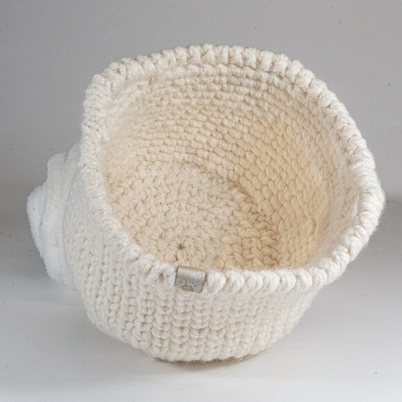 Large Handmade Farmhouse Crocheted Basket With Handles - Picture 5 of 5